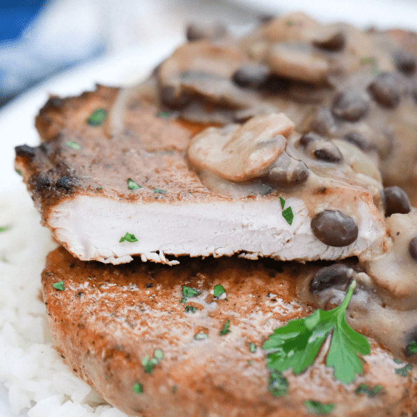 Slow cook pork chops over rice.