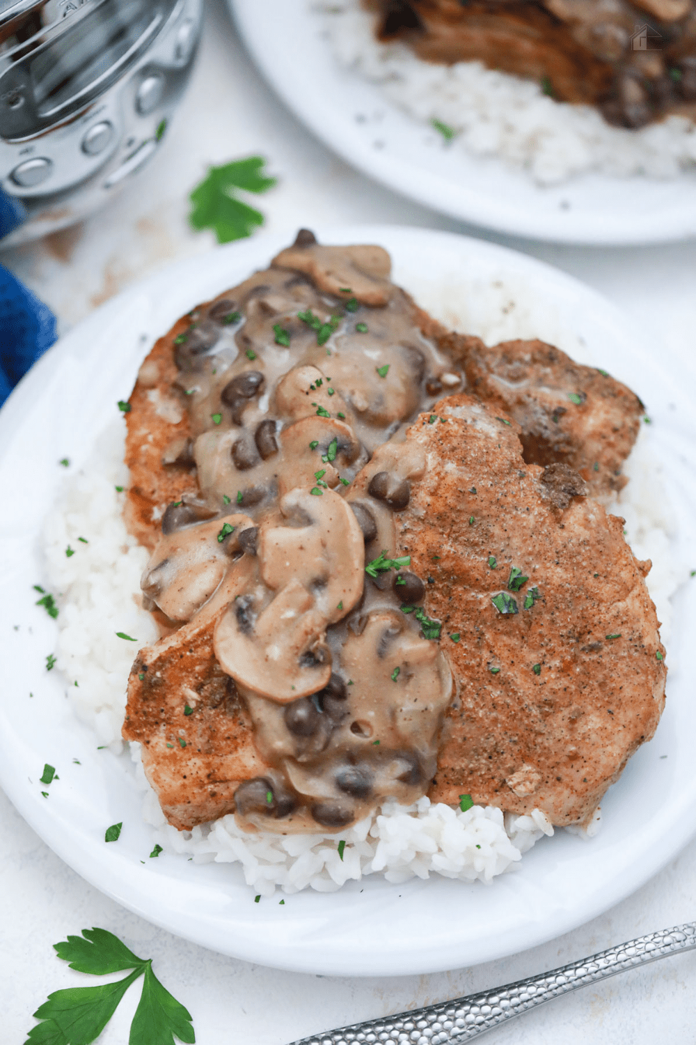 With just a few ingredients and a little bit of effort, you can create the best pork chops in a crock pot with delicious mushroom gravy. via @mystayathome