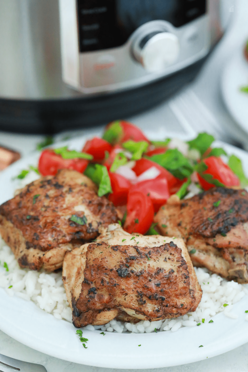 Craving something savory and delicious but don’t have a lot of time? Try this Instant Pot Chicken Thighs Recipe! via @mystayathome