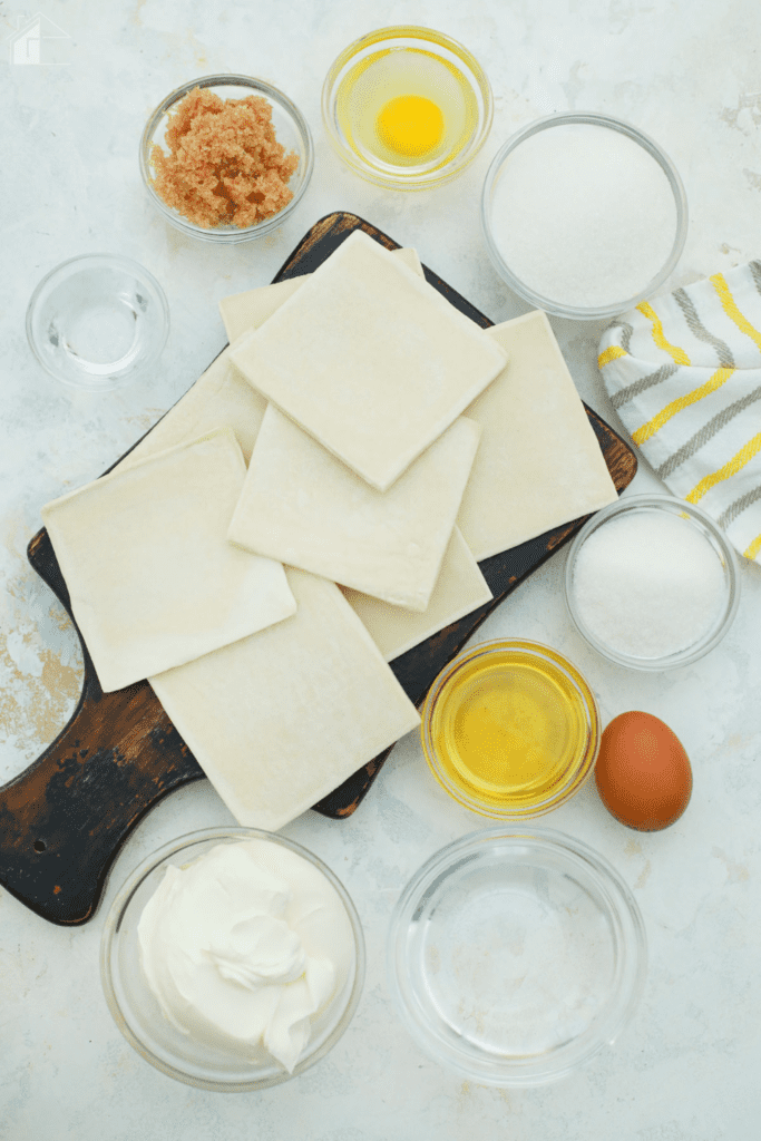 Ingredients to make Puerto Rican quesitos.