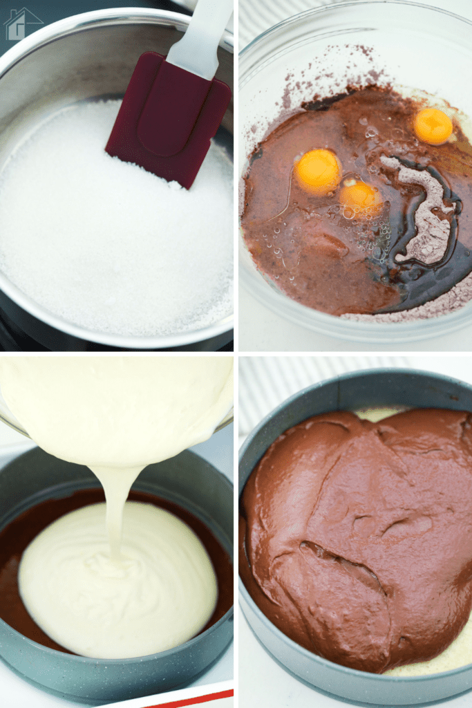 collage of steps on how to make flanchoco.