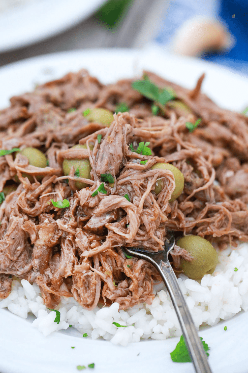 This delicious shredded beef dish is perfect for a winter meal. It's hearty, flavorful, and easy to make in the slow cooker. via @mystayathome