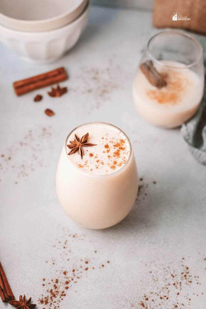 a pin image of Instant Pot Eggnog