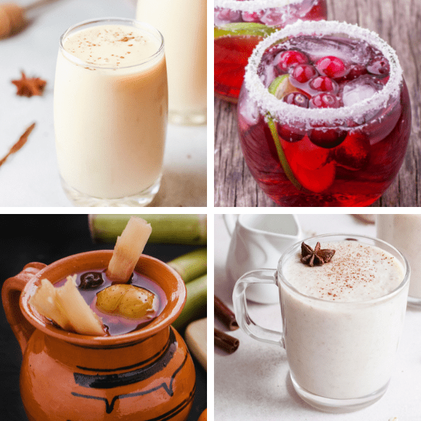 collage of Latin American holiday drinks