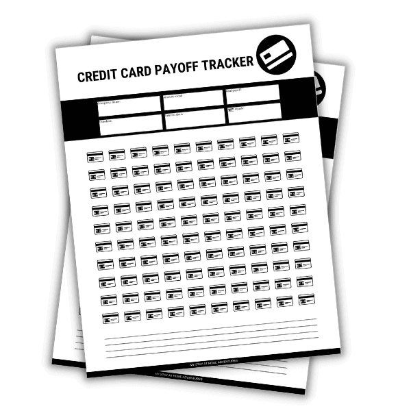 Credit Card payoff tracking sheet.