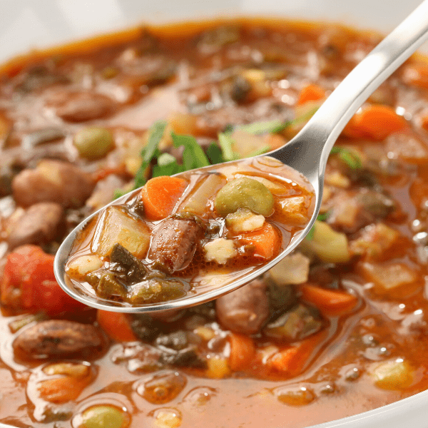 Homemade vegetable soup, italian cuisine.