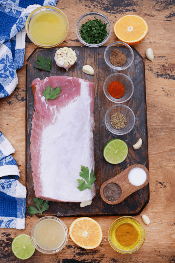 Photo of ingredients to make Cuban mojo pork loin