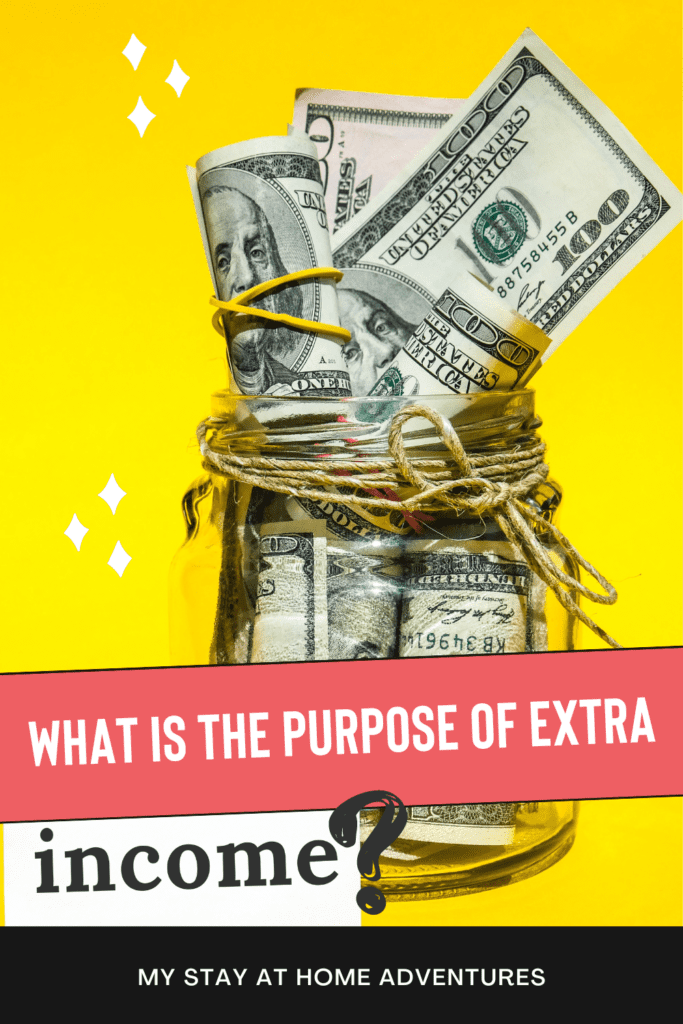 Mason jar full of cash with text: What is The Purpose of Extra Income?