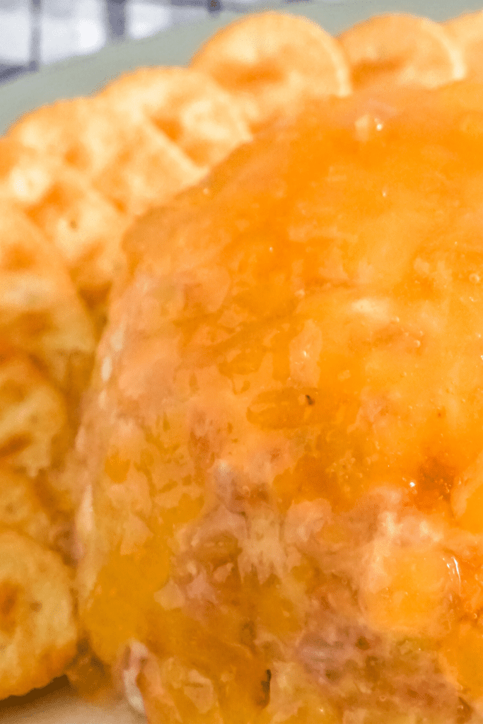 Close up of spam cheese pineapple dip