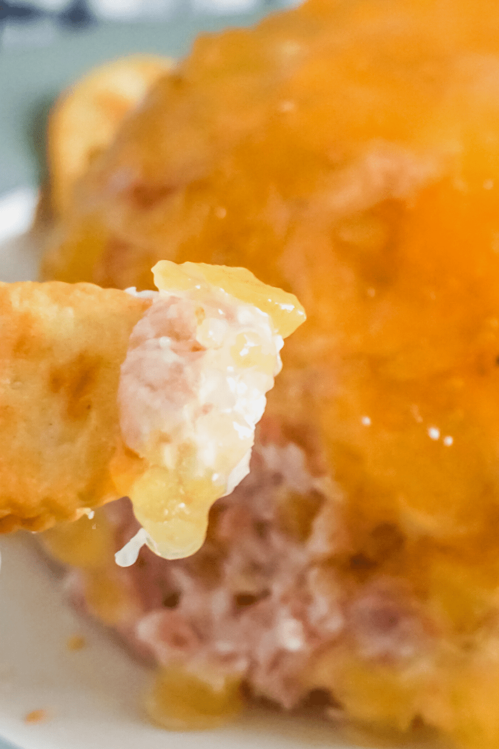 Make this Puerto Rican dip appetizer for your next party! This traditional dish, also known as 'Bola de Juan' or 'Cerebrito,' combines cream cheese, pineapple preserves, and ham. via @mystayathome