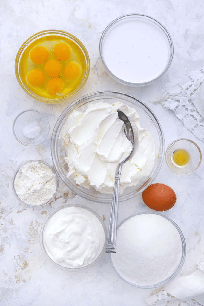 ingredients to make basque cheesecake