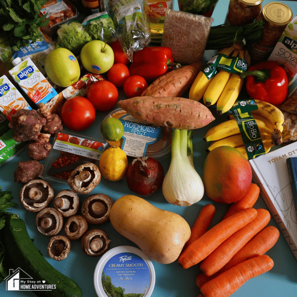 Assorted groceries on the table