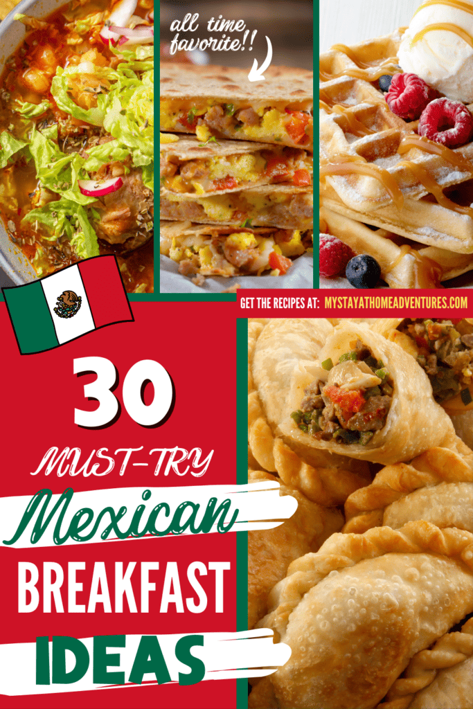 collage of mexican breakfast with text "Mexican Breakfast Ideas"