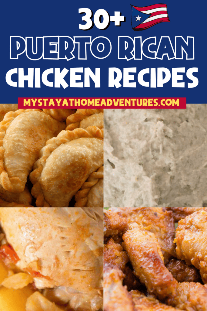 A collage of Puerto Rican Chicken Recipes with text