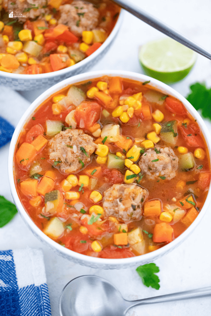 pin image of Mexican Meatball Soup 