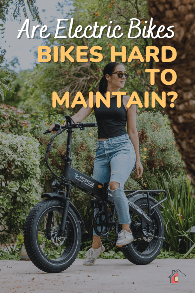 Woman in black tank top with sunglassed riding on a an electric bike.