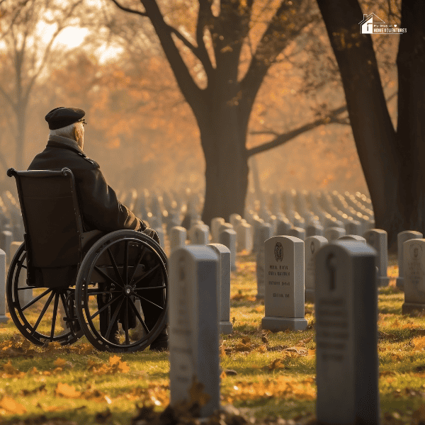 a veteran, visiting the grave of his fallen friend