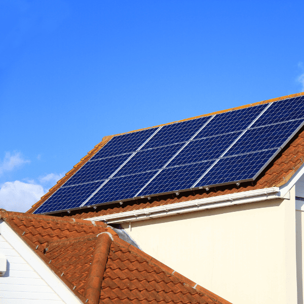 Solar panels on a roof.