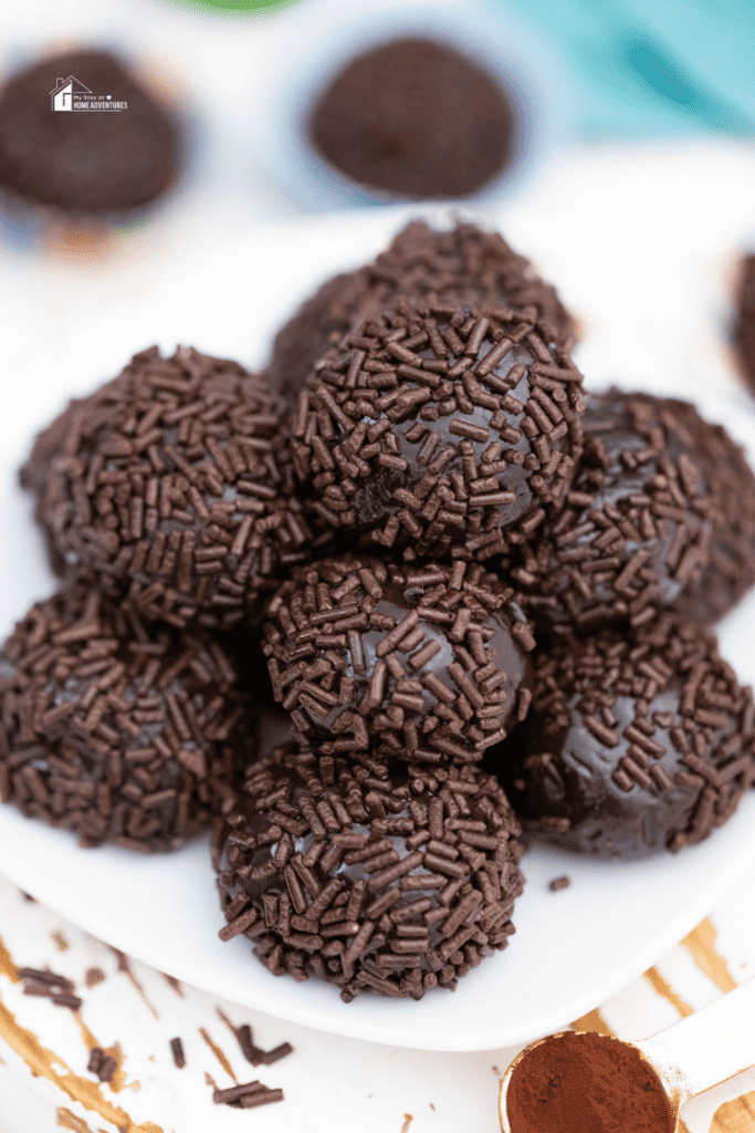 Classic Brigadeiros in a white plate