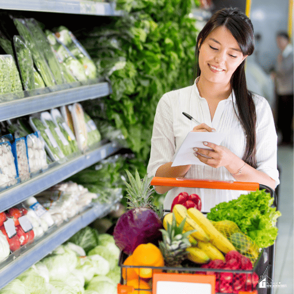 An image of a student grocery shopping.