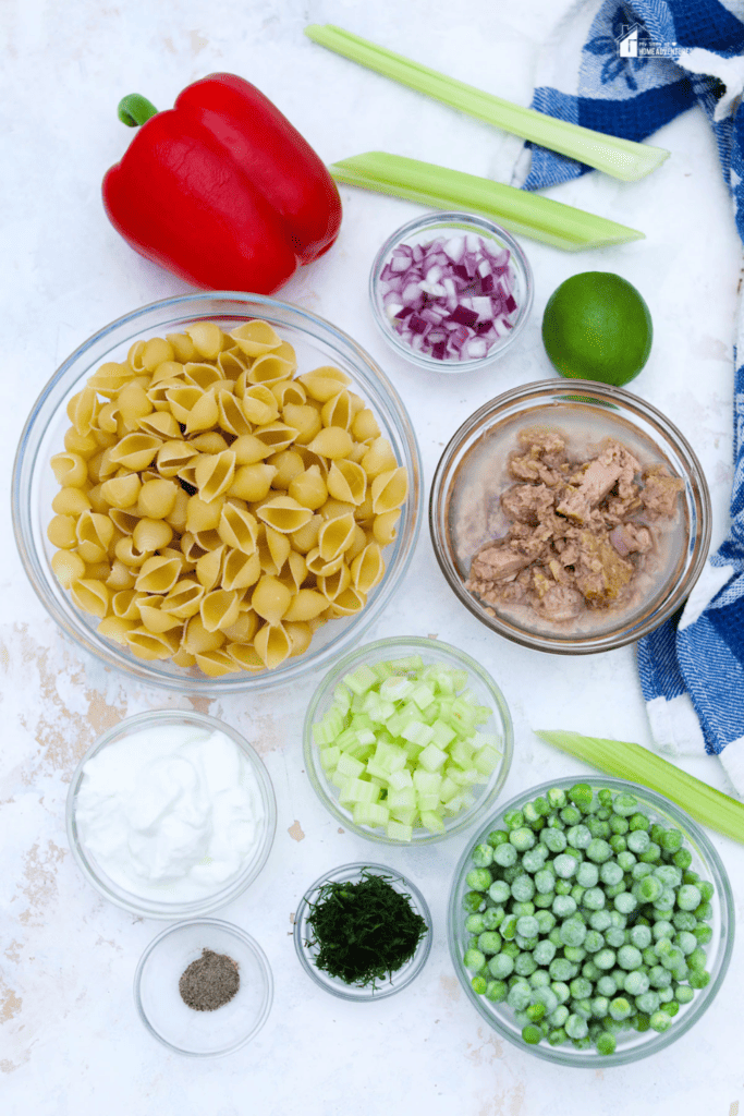 Ingredients in making Tuna Pasta Salad