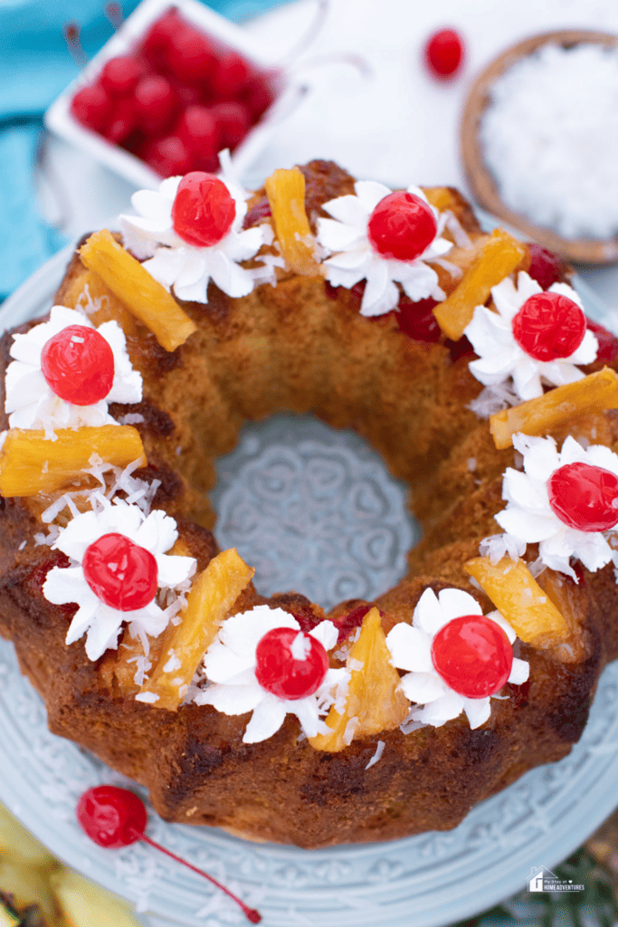 Pineapple Rum Cake Recipe square pin size image