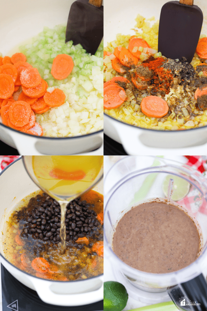 step-by-step process in making Black Bean Soup