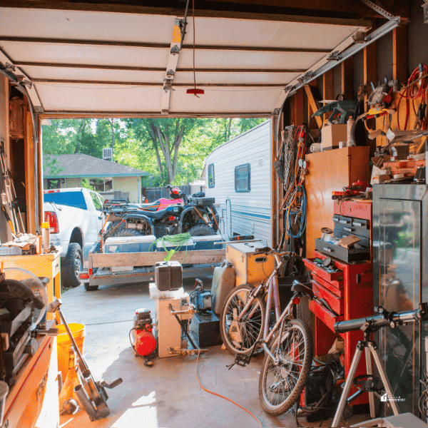 garage with a lot of stuffs in it