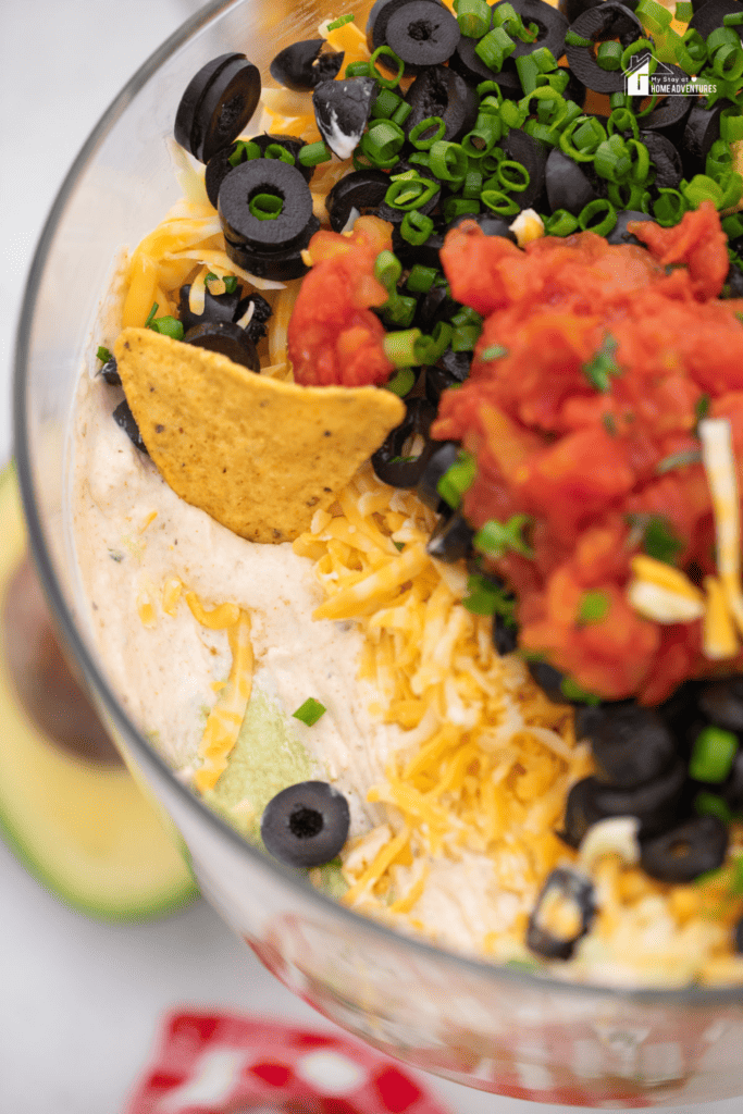 a close up image of 7 Layer Mexican Dip
