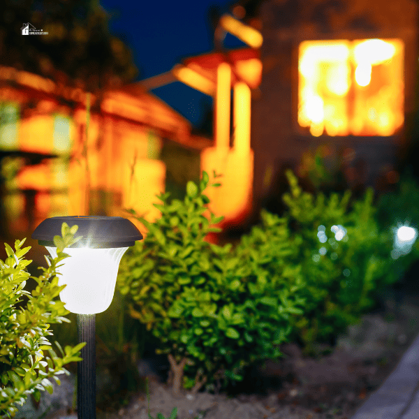 a close up image of outdoor garden lights