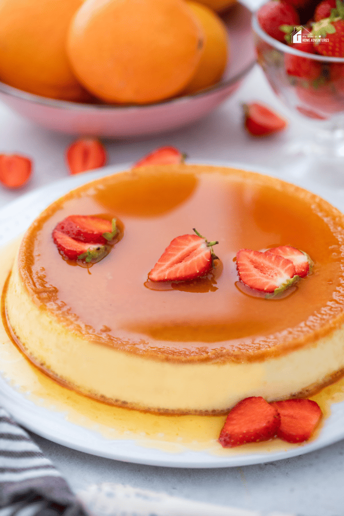 unsliced Mexican flan
