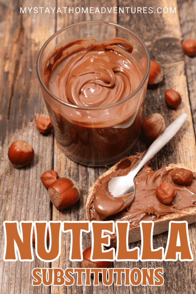 an image of chocolate spread with text: "Nutella Substitutions"