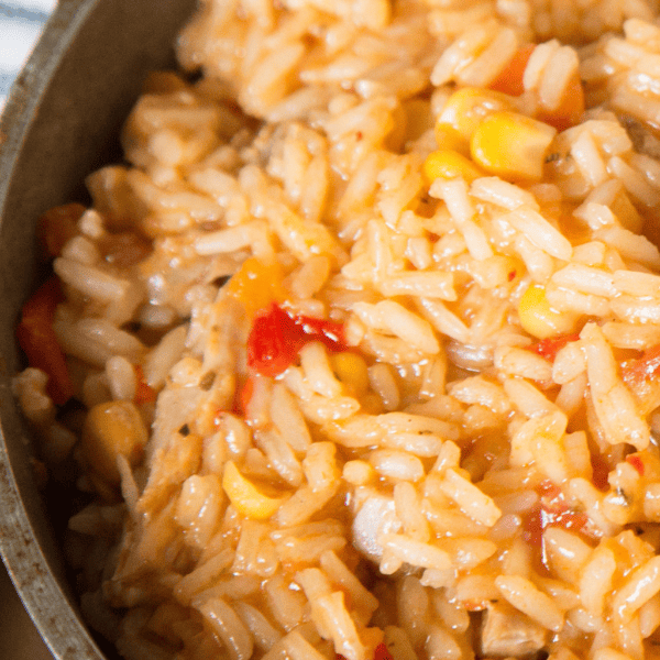 close up of mushy rice.