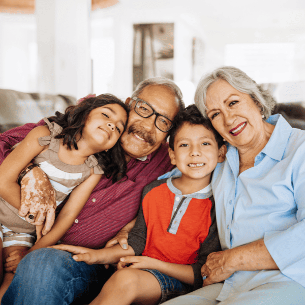 Grandparents coupls enjoying their grandchildren.