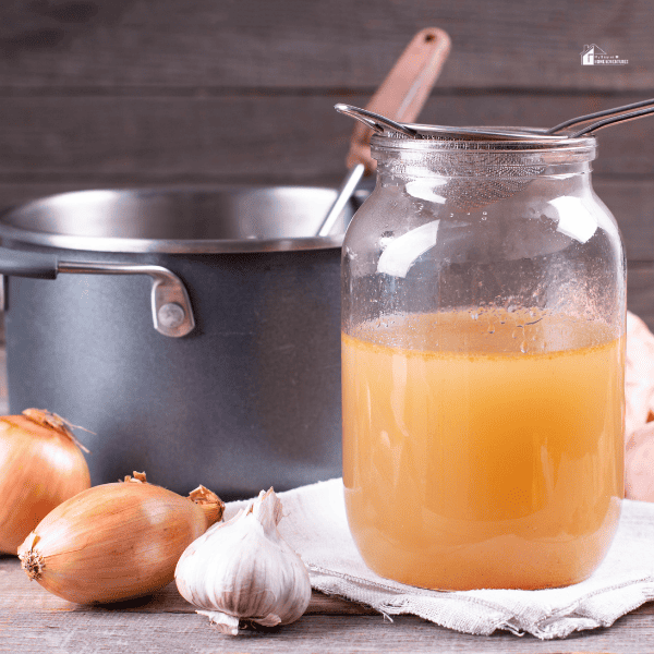 bone broth in a glass jar