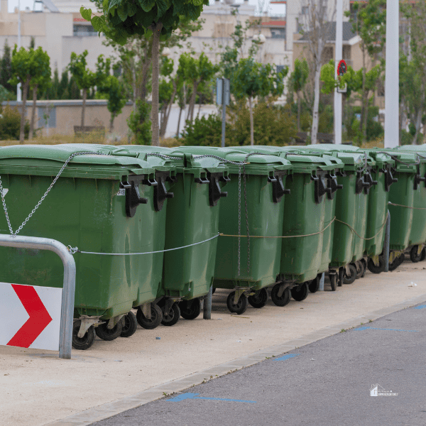 Dumpsters in a row