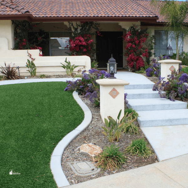 Front Yard With Artificial Turf