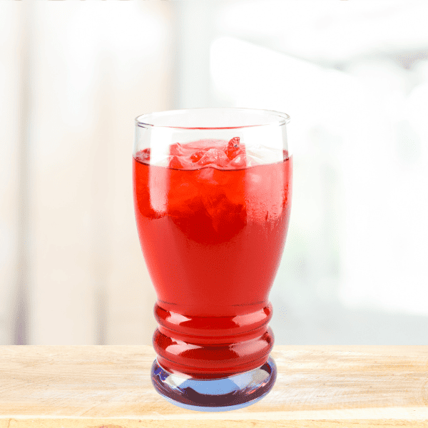 Glass full of cranberry juice