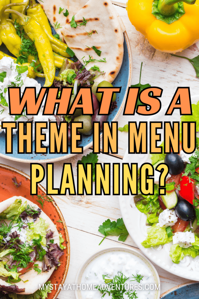 Food Set with text: "Theme in Menu planning"