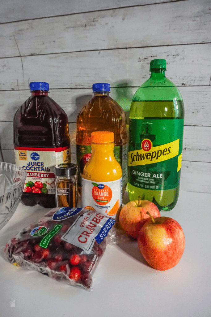 Ingredients to make fall punch