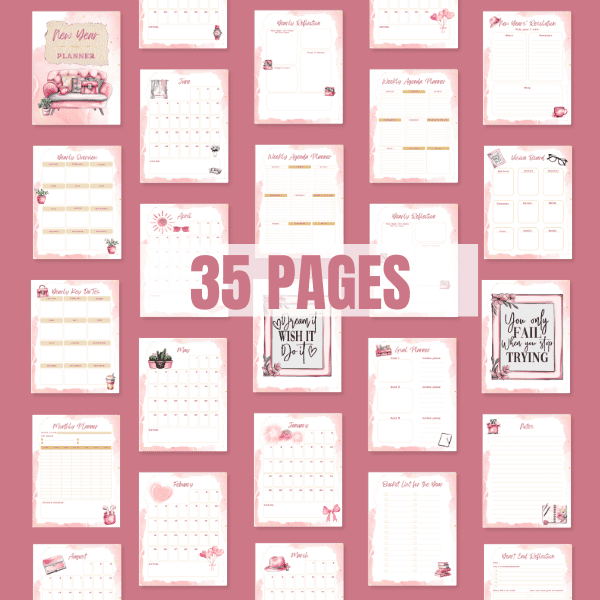 printables laying vertical with text overlay: 35 pages