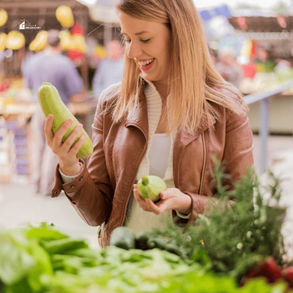 Woman conscious about eating healthy