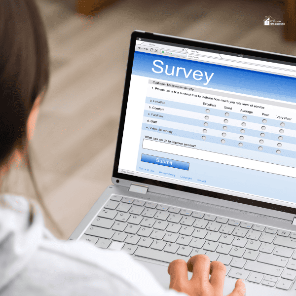 woman doing an online survey