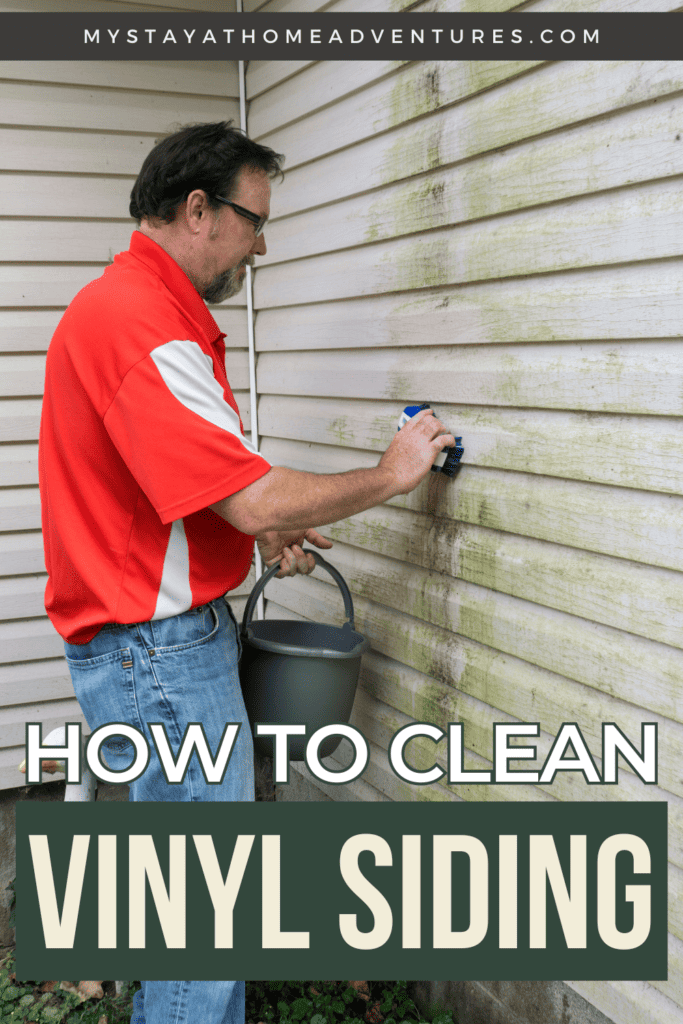 Cleaning Algae And Mold From Vinyl Siding with text: "How to Clean Vinyl Siding"