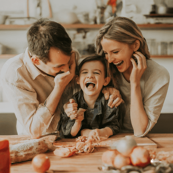 happy family cooking in the kitchen