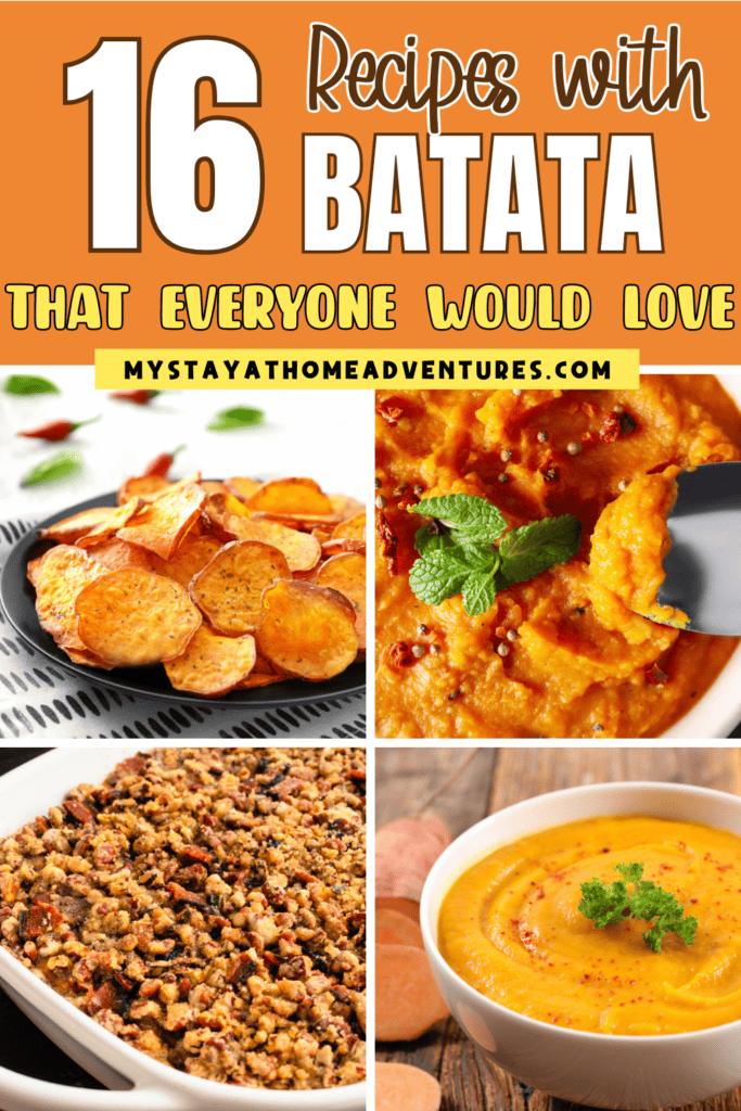 A collage image of Recipes with Batata with overlay text 