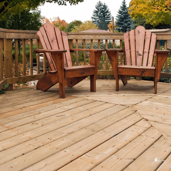 an image of deck with 2 chair