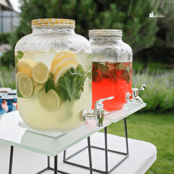 Drinks in Jugs for a Party Outdoors