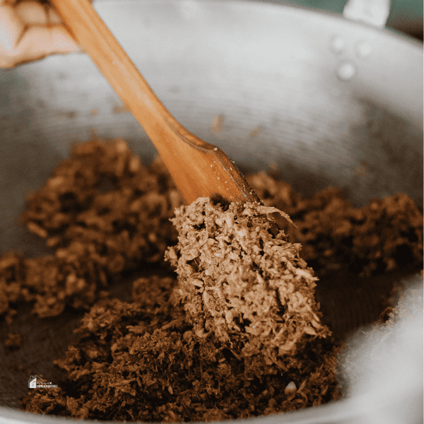 Shredded Beef in a Pan