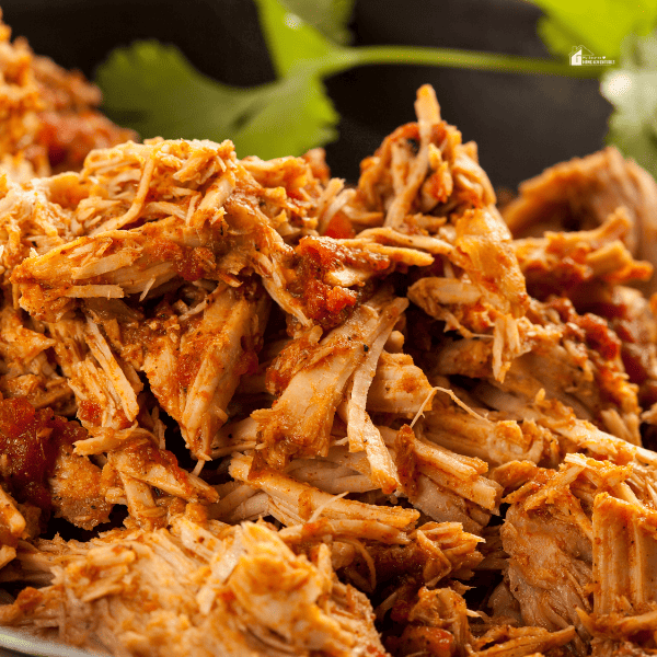 close up image of shredded beef